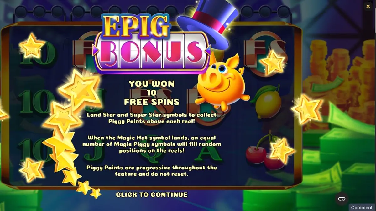 Interface do slot Magic Piggy OG com tema de porquinhos e moedas douradas