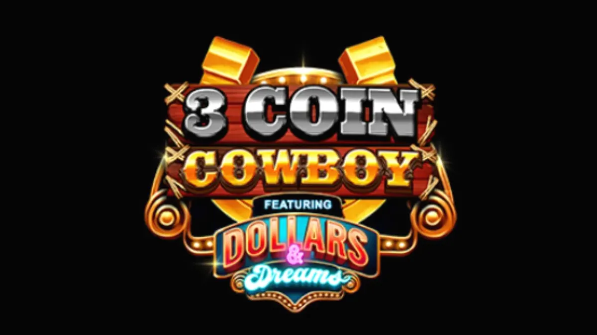 Interface do jogo 3 Coin Cowboy Dollars & Dreams com tema de Velho Oeste